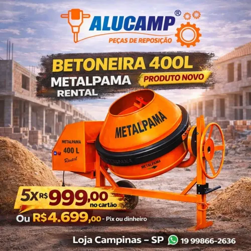 Betoneira 400l Metalpama Rental ( nova )