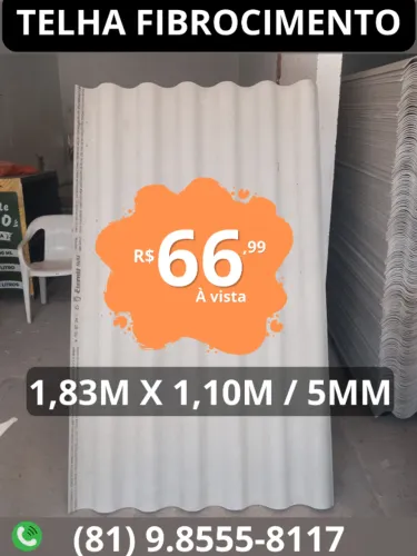 Telha Eternit 1,83m x 1,10m / 5mm (Promoção)