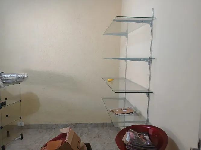 Prateleira de Vidro  4 X 1,20 X 40Cm com suporte de parede para lojas/ comerciantes