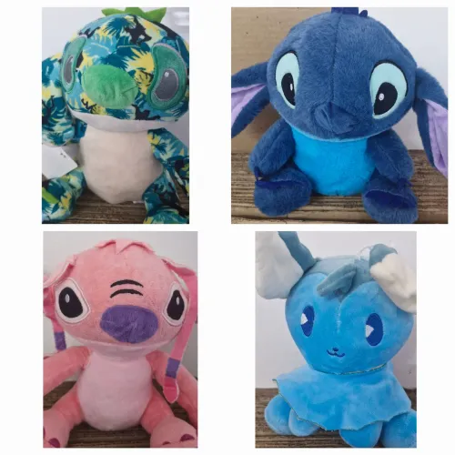 Lote especial 4 pelúcias - incluindo lillo. Novos. lindos. br machine - tuka toys