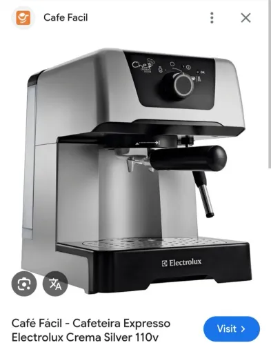 Cafeteira chef crema Silver Eletrolux