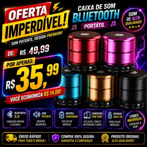 Mini Caixa De Som Portátil Speaker 3W Bluetooth Kapbom KA-887