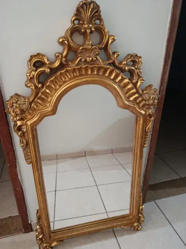 Conjunto espelhos venezianos dourados, medidas 1,10x0,70