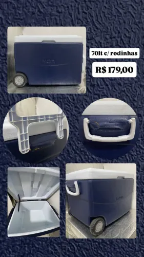 Cooler 70lt com rodinhas