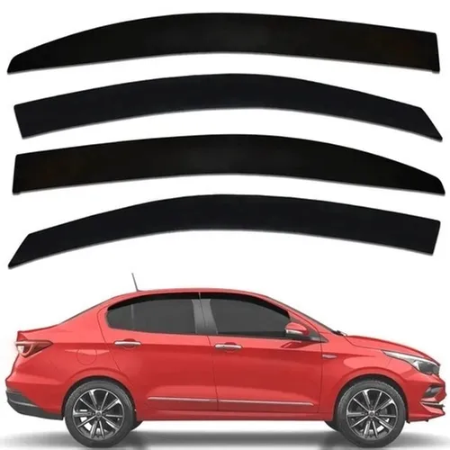 Kit 4 Calha Chuva Defletor Novo Fiat Cronos 2018 à 2020