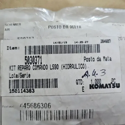 Komatsu forest harvester escavadeira kit reparo comando hidráulico original 5030371