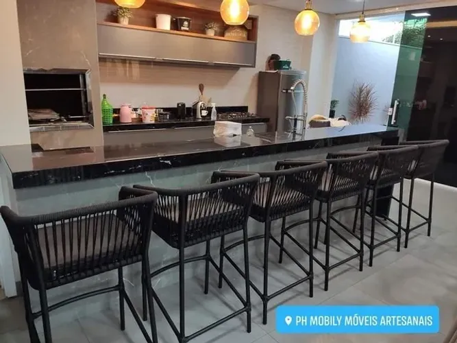 banqueta em aluninio e corda nautica