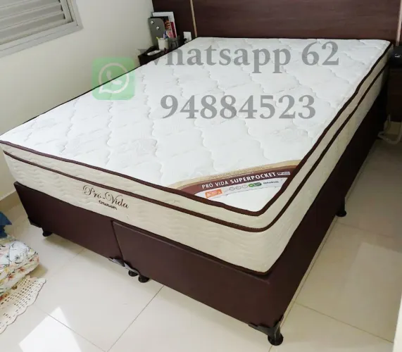 Conjunto cama box Queen size pró vida ortobom na promoção.