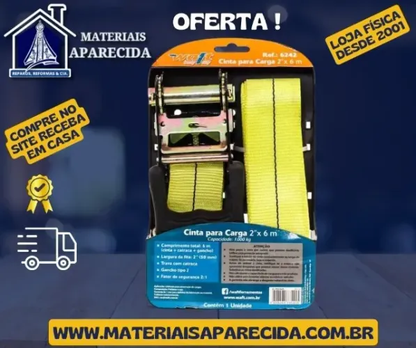 Cinta para Carga Catraca 50mm x 6mt waft - novo