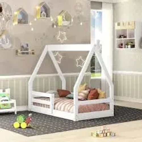 Mini Cama Montessoriano Cabaninha com Grade em Madeira Maciça - Casatema