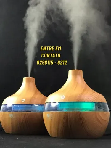 Umidificador de Ar 300ml Madeira-Entregamos 9h ás 23h