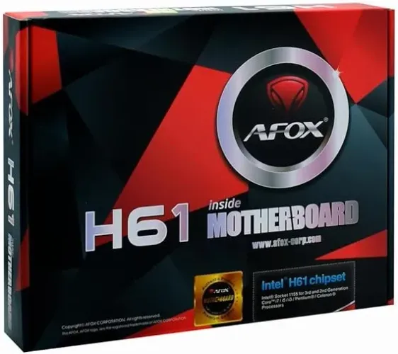 Placa Mãe Afox, Chipset H61, Intel LGA 1155, mATX, Ddr3, M.2 Nvme, Hdmi Preta - IH61-MA2-V