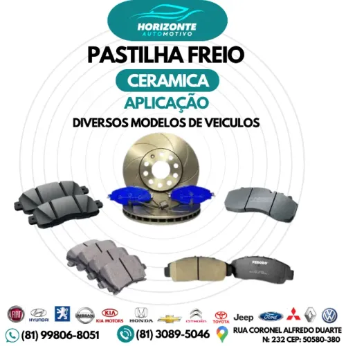 pastilha de freio cerâmica diversos modelos nacionais, importados