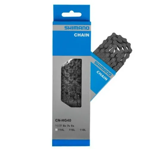 Corrente Bicicleta Shimano HG40 6-7-8 velocidades 116 Elos Indexada Serve em Shimano 6489
