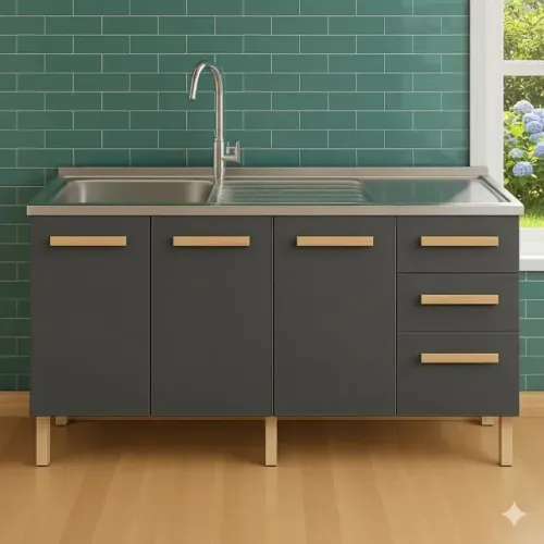 Balcão Intenza 160 para Pia Freijó/Chumbo