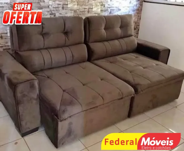 Sofá 2,30m Retrátil e Reclinável 2 lugares - Novo!