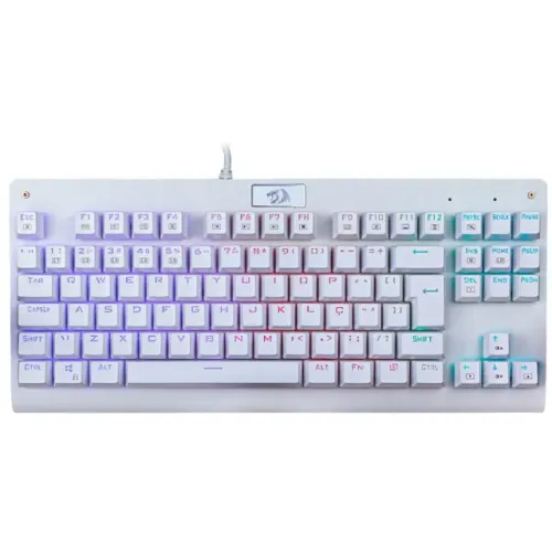 Teclado Mecânico 80% Redragon Dark Avenger White RGB Switch Blue - WZetta