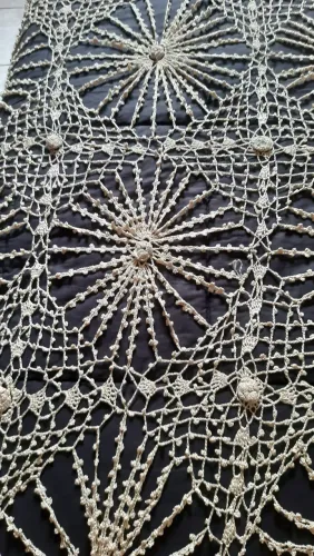 Colcha de Crochê linha de seda brilhante