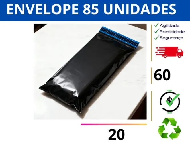 Envelope de Segurança 20x60cm 85 Unid. E-commerce Mercadolivre Amazon Shopee Sedex Correio