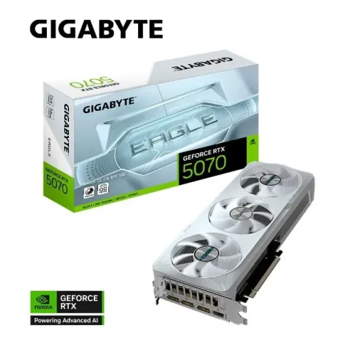 Placa de Vídeo Gigabyte NVIDIA GeForce RTX 5070 Eagle OC Ice SFF, 12GB, GDDR7, DLSS, Ray