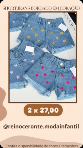 Short jeans infantil 