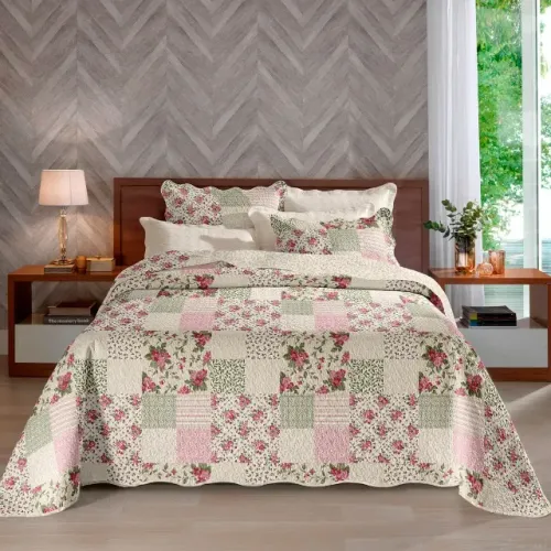  Kit Endredom Paris Matelasse Queen 2,30m x2,50m com 2 porta travesseiros