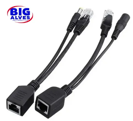 Cabo Adaptador PoE Injetor RJ45 Macho/Fêmea - Novo 6736