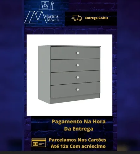 GRANDE PROMOÇÃO*COMODA 04 GAVETAS SOLUZIONE ENTREGA GRÁTIS ACEITA CARTÃO 