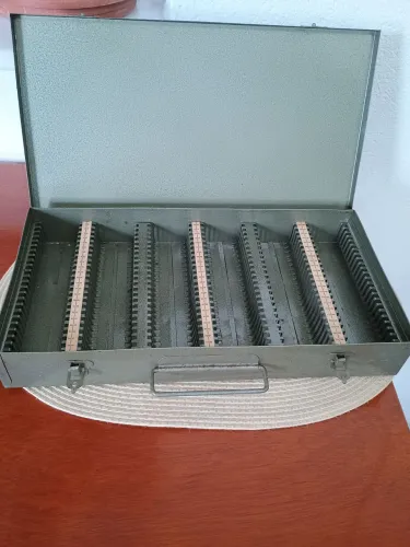 Maleta organizadora de slides vintage
