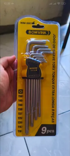 Jogo de Chaves Torx Extra Longa 9 Peças