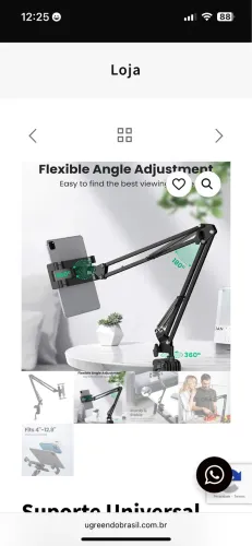Suporte de celular e tablet com braço articulado marca Ugreen