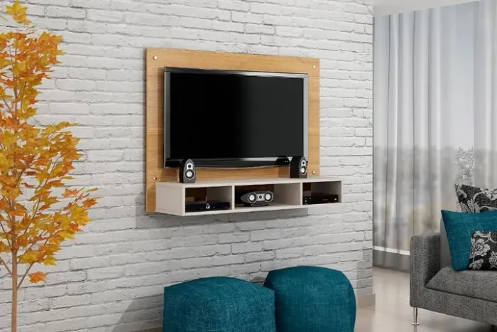 Painel Home Atena Valdemoveis Cinamomo/Off White - Entrega Rápida!