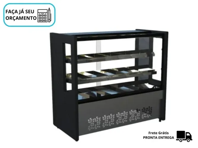 Balcão Estufa 1,25M Polar Preto Platinum PVE -127v Novo