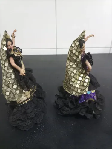 Par Bonecas Espanholas Antigas Flamenco