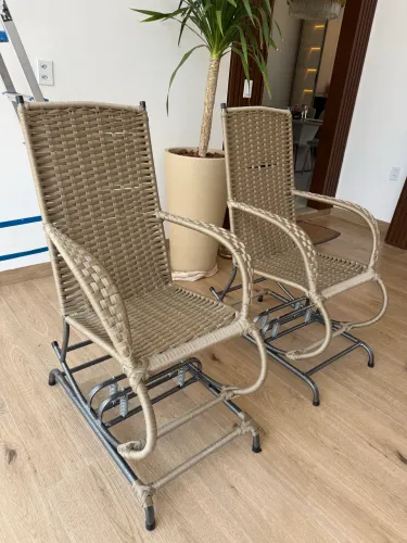 Cadeiras de balanço em corda náutica 