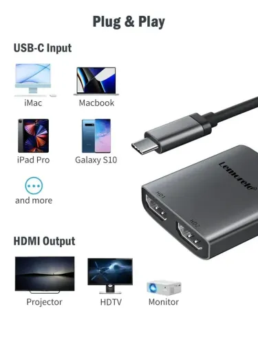 Adaptador USB-C para HDMI Duplo