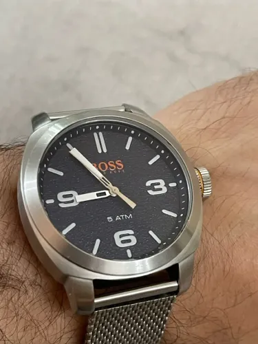 Relógio Boss Masculino Aço Prateado