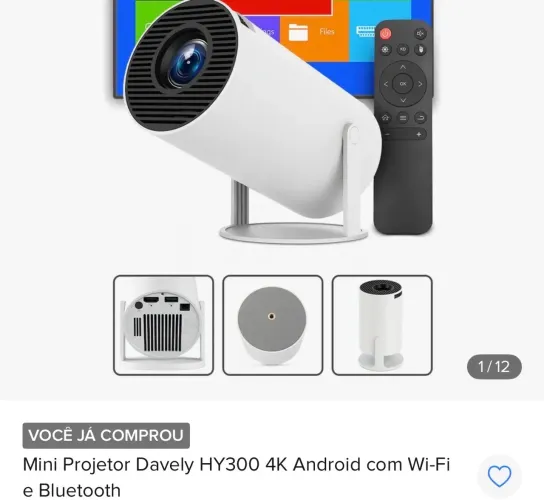 Projetor portátil hy300 4k