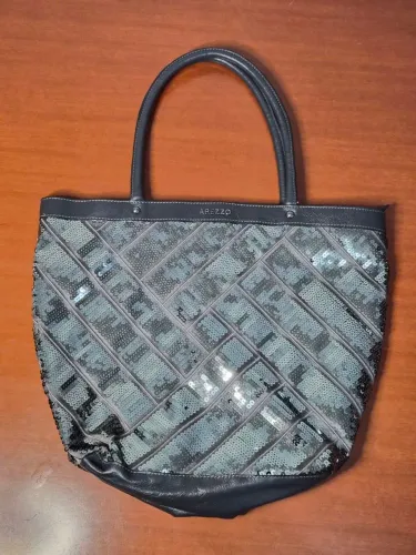 Bolsa tote de lantejoulas prateada Arezzo