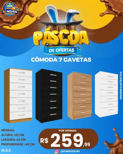 Cômoda 7 gavetas 