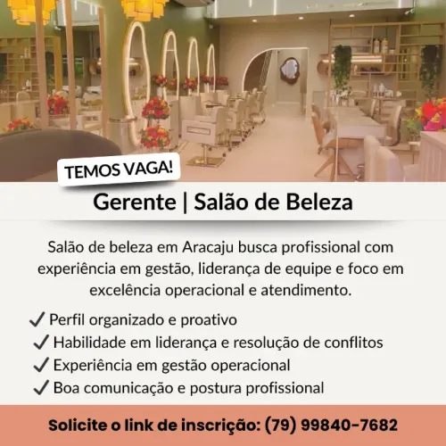 Vaga de Gerente para Salão de Beleza