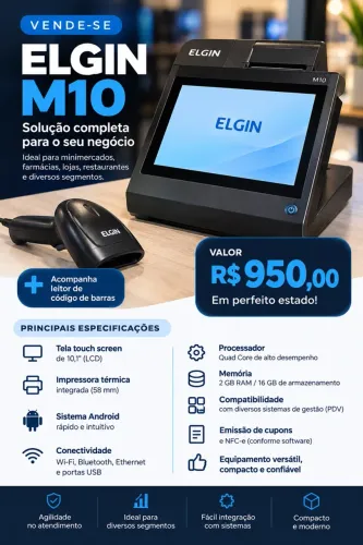Vendo ELGINM10 + leitor código de barras