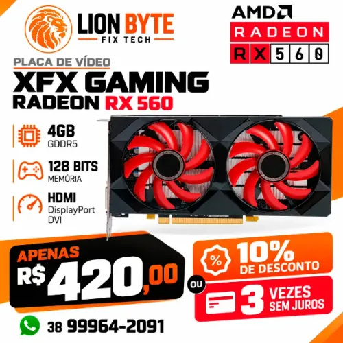 PLACA DE VÍDEO XFX AMD RADEON RX 560 4GB