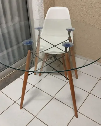 Mesa jantar Eames Eiffel Wood redonda