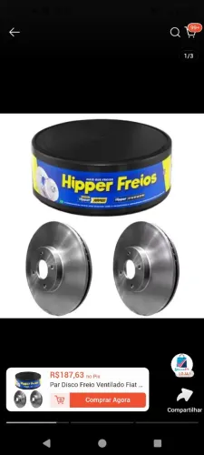 Jogo disco de freio linha Fiat