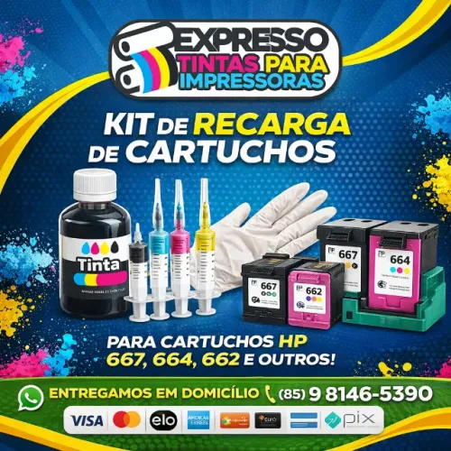 Recarga De Cartuchos HP 667 668 664 662 60 122 Dentre Outros. Fale Conosco. Faz Entregas.