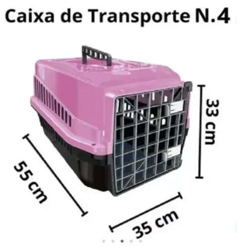 Caixa de Transporte para Pet n° 4, cor: preto e rosa
