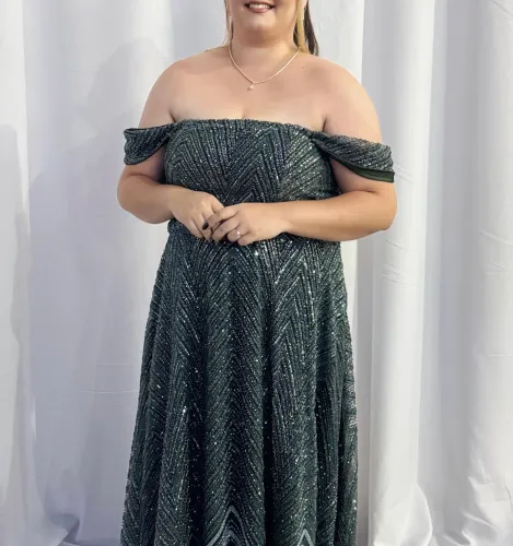 Vestido de formatura em tule bordado