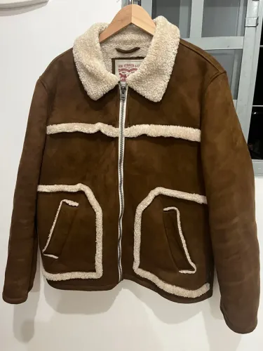 Jaqueta Levi?s Aviador Camurça Castanha Forro Sherpa Tam L / G