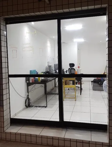 2 Porta de Correr de vidro e Aluminio Black 250cm x 220 cm